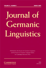 Journal of Germanic Linguistics Volume 21 - Issue 1 -
