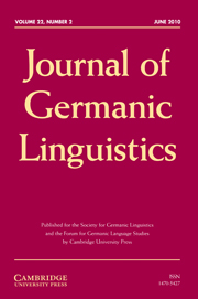 Journal of Germanic Linguistics Volume 22 - Issue 2 -
