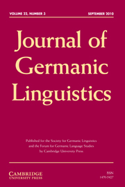 Journal of Germanic Linguistics Volume 22 - Issue 3 -