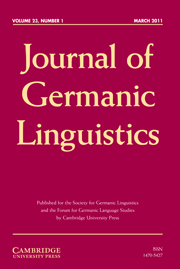 Journal of Germanic Linguistics Volume 23 - Issue 1 -