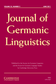 Journal of Germanic Linguistics Volume 23 - Issue 2 -