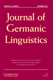 Journal of Germanic Linguistics Volume 23 - Issue 3 -