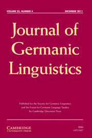 Journal of Germanic Linguistics Volume 23 - Issue 4 -  Germanic Languages and Migration in North America