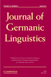 Journal of Germanic Linguistics Volume 25 - Issue 2 -