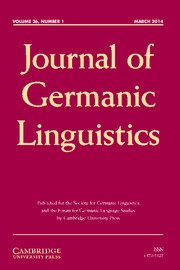 Journal of Germanic Linguistics Volume 26 - Issue 1 -