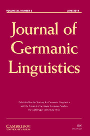 Journal of Germanic Linguistics Volume 26 - Issue 2 -