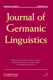 Journal of Germanic Linguistics Volume 26 - Issue 4 -