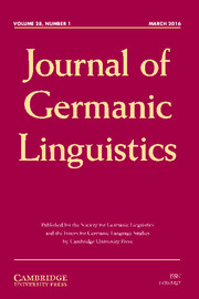 Journal of Germanic Linguistics Volume 28 - Issue 1 -