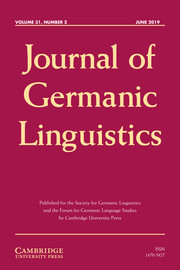 Journal of Germanic Linguistics Volume 31 - Issue 2 -