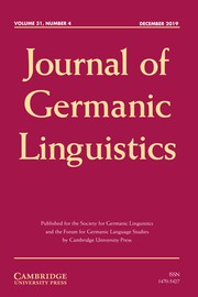 Journal of Germanic Linguistics Volume 31 - Issue 4 -
