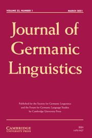 Journal of Germanic Linguistics Volume 33 - Issue 1 -  Special Issue: Gender in Germanic