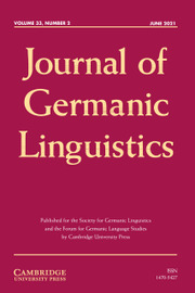 Journal of Germanic Linguistics Volume 33 - Issue 2 -