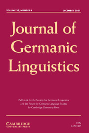 Journal of Germanic Linguistics Volume 33 - Issue 4 -