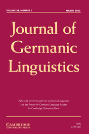 Journal of Germanic Linguistics Volume 34 - Issue 1 -