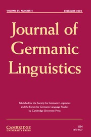 Journal of Germanic Linguistics Volume 34 - Issue 4 -