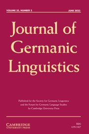Journal of Germanic Linguistics Volume 35 - Issue 2 -