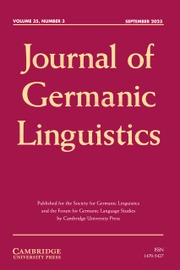 Journal of Germanic Linguistics Volume 35 - Issue 3 -