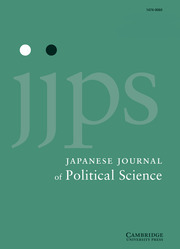 Japanese Journal of Political Science Volume 22 - Issue 1 -