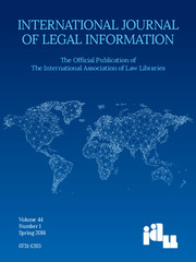 International Journal of Legal Information Volume 44 - Issue 1 -