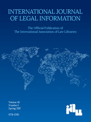 International Journal of Legal Information Volume 45 - Issue 1 -