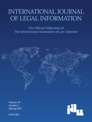 International Journal of Legal Information Volume 49 - Issue 1 -