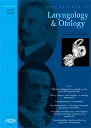 The Journal of Laryngology & Otology Volume 122 - Issue 8 -