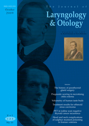 The Journal of Laryngology & Otology Volume 123 - Issue 10 -