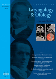 The Journal of Laryngology & Otology Volume 123 - Issue 9 -