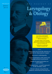 The Journal of Laryngology & Otology Volume 124 - Issue 1 -
