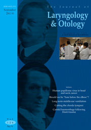 The Journal of Laryngology & Otology Volume 124 - Issue 9 -