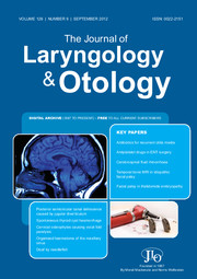 The Journal of Laryngology & Otology Volume 126 - Issue 9 -
