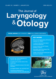 The Journal of Laryngology & Otology Volume 130 - Issue 1 -