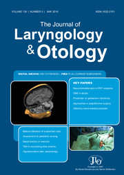 The Journal of Laryngology & Otology Volume 130 - Issue 5 -