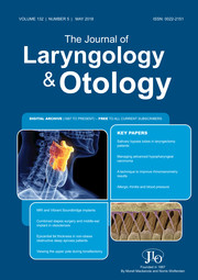 The Journal of Laryngology & Otology Volume 132 - Issue 5 -