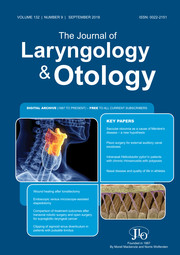 The Journal of Laryngology & Otology Volume 132 - Issue 9 -
