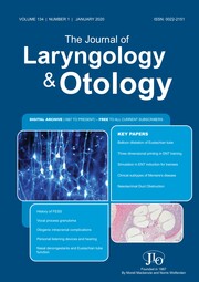 The Journal of Laryngology & Otology Volume 134 - Issue 1 -