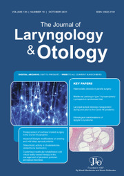 The Journal of Laryngology & Otology Volume 135 - Issue 10 -