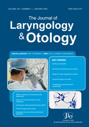 The Journal of Laryngology & Otology Volume 139 - Issue 1 -