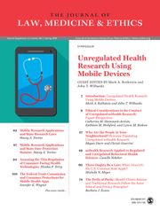 Journal of Law, Medicine & Ethics Volume 48 - Issue S1 -  Unregulated Health Research Using Mobile Devices