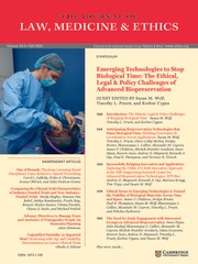 Journal of Law, Medicine & Ethics Volume 52 - Issue 3 -  Emerging Technologies to Stop Biological Time: The Ethical, Legal & Policy Challenges of Advanced Biopreservation