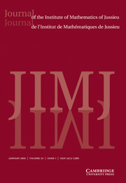 Journal of the Institute of Mathematics of Jussieu Volume 10 - Issue 1 -