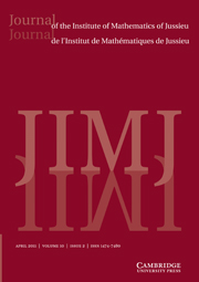 Journal of the Institute of Mathematics of Jussieu Volume 10 - Issue 2 -