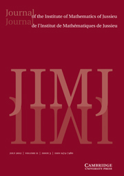 Journal of the Institute of Mathematics of Jussieu Volume 11 - Issue 3 -