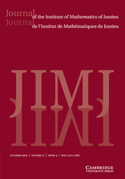 Journal of the Institute of Mathematics of Jussieu Volume 11 - Issue 4 -