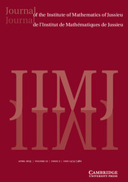 Journal of the Institute of Mathematics of Jussieu Volume 12 - Issue 2 -