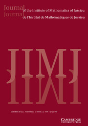 Journal of the Institute of Mathematics of Jussieu Volume 14 - Issue 4 -