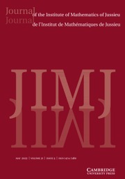 Journal of the Institute of Mathematics of Jussieu Volume 21 - Issue 3 -