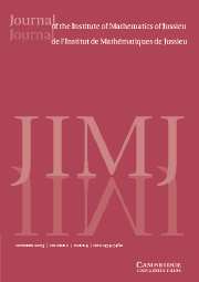 Journal of the Institute of Mathematics of Jussieu Volume 2 - Issue 4 -