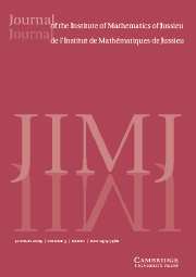 Journal of the Institute of Mathematics of Jussieu Volume 3 - Issue 1 -