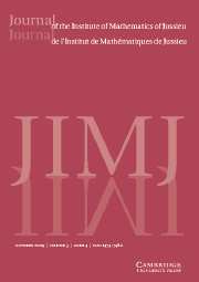 Journal of the Institute of Mathematics of Jussieu Volume 3 - Issue 4 -
